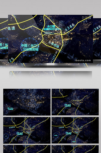 震撼大气谷歌地图区位展示模板图片