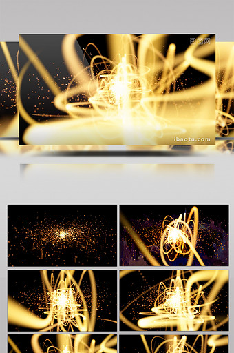 金色梦幻粒子线条展示大气晚会婚礼背景视频图片