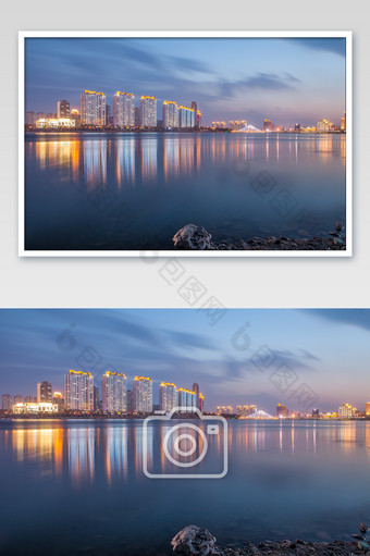 江边夜景建筑风光图片