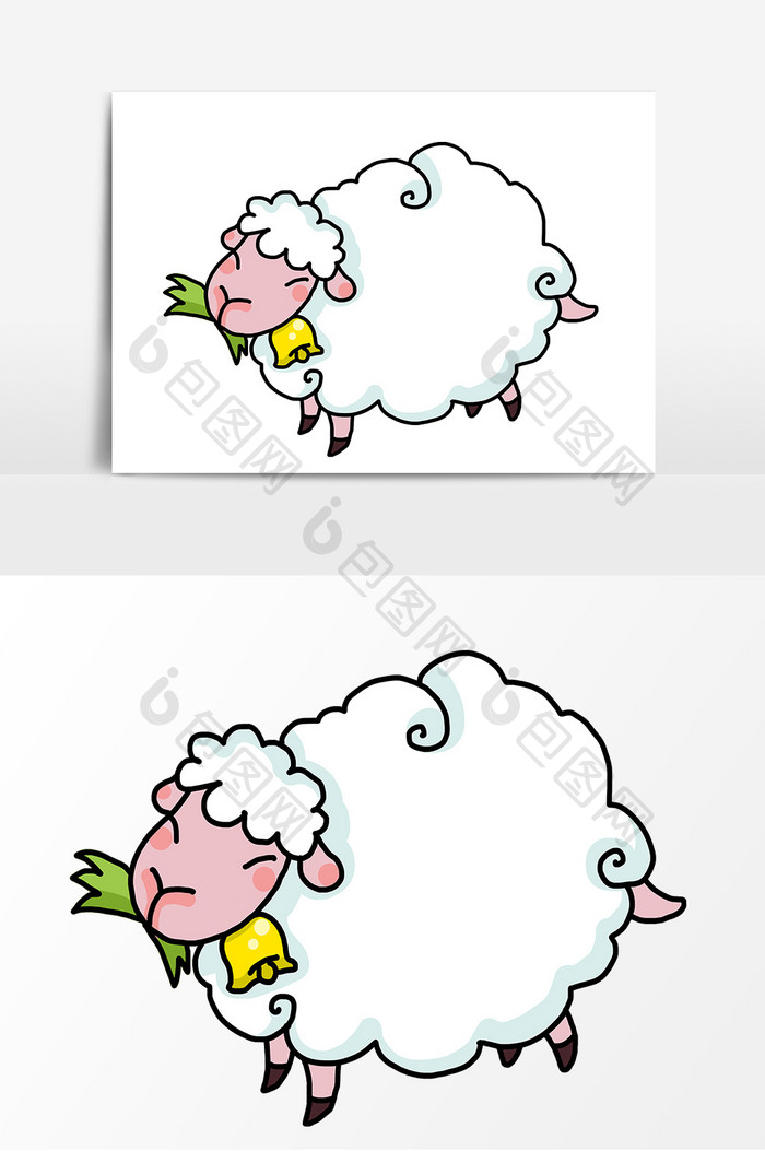 卡通动物绵羊手绘形象元素