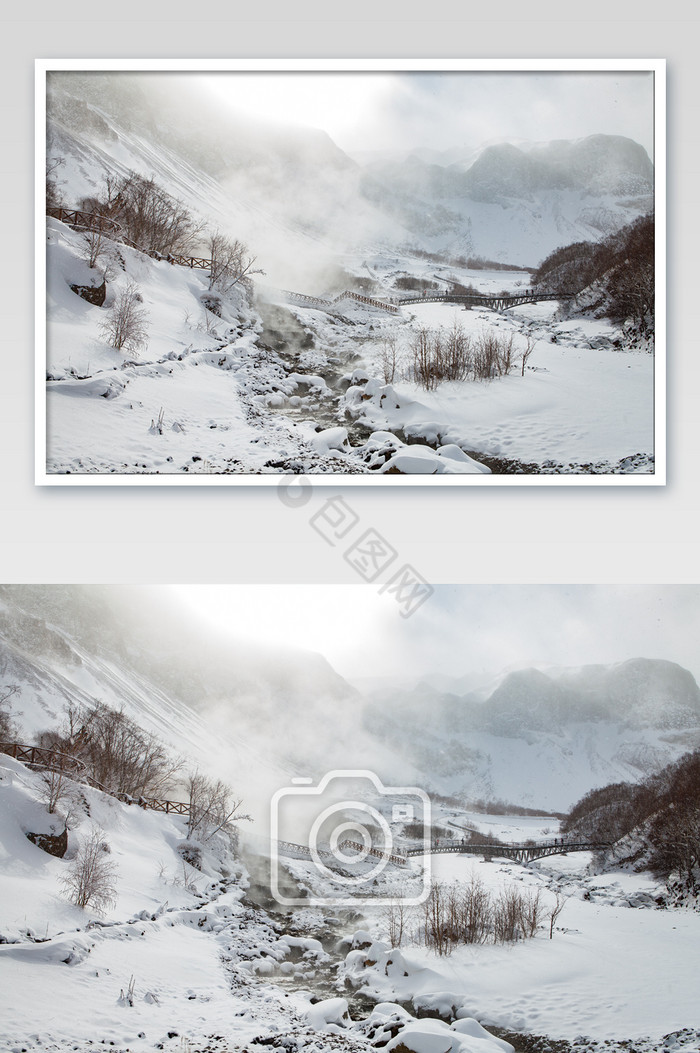 大气长白山脉冬季雪景图片