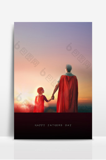 红色朝阳超人父亲背景图片