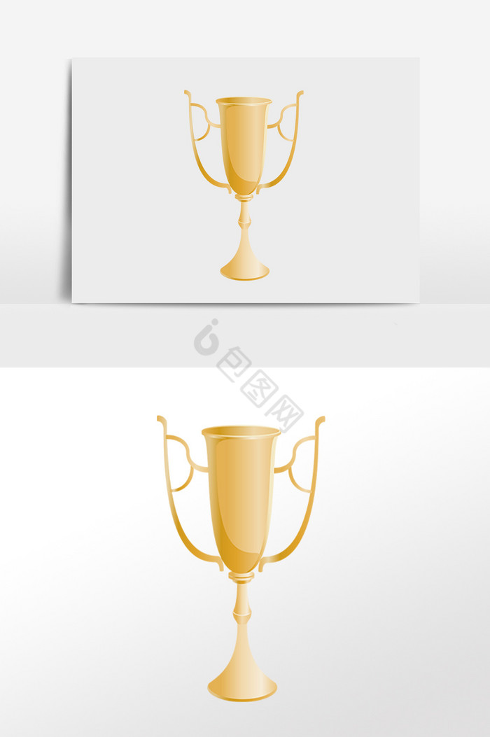 金色比赛荣誉奖杯插画图片