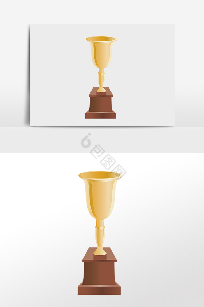 金色比赛荣誉奖杯奖牌插画图片