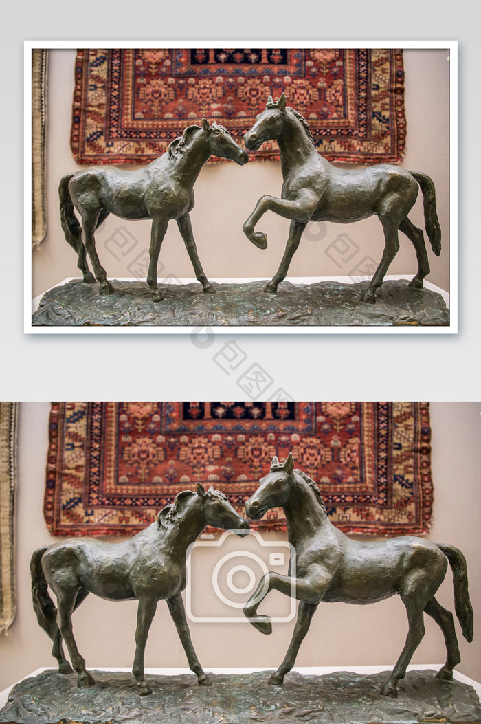 国家博物馆汉代双马雕塑摄影图片