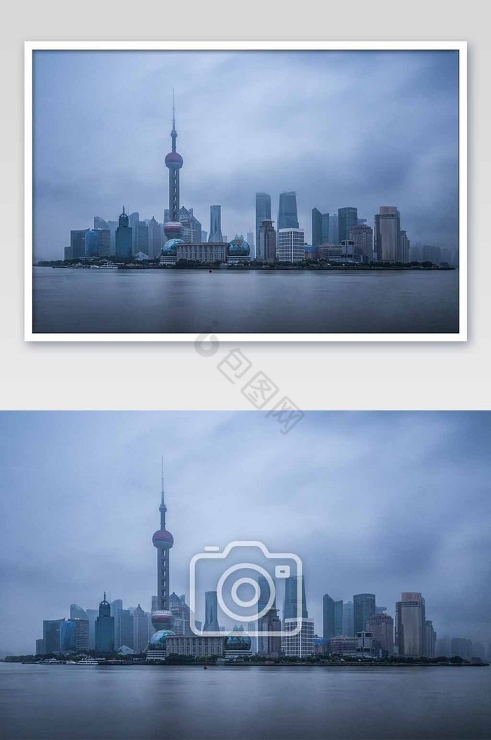 蓝色大气魔都上海风光摄影图片