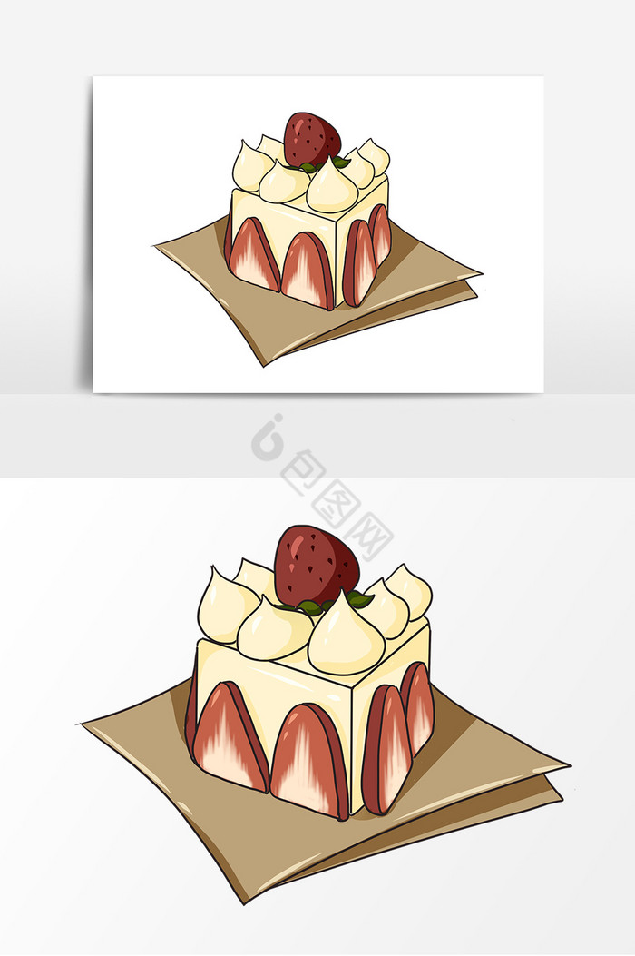 甜点草莓蛋糕图片