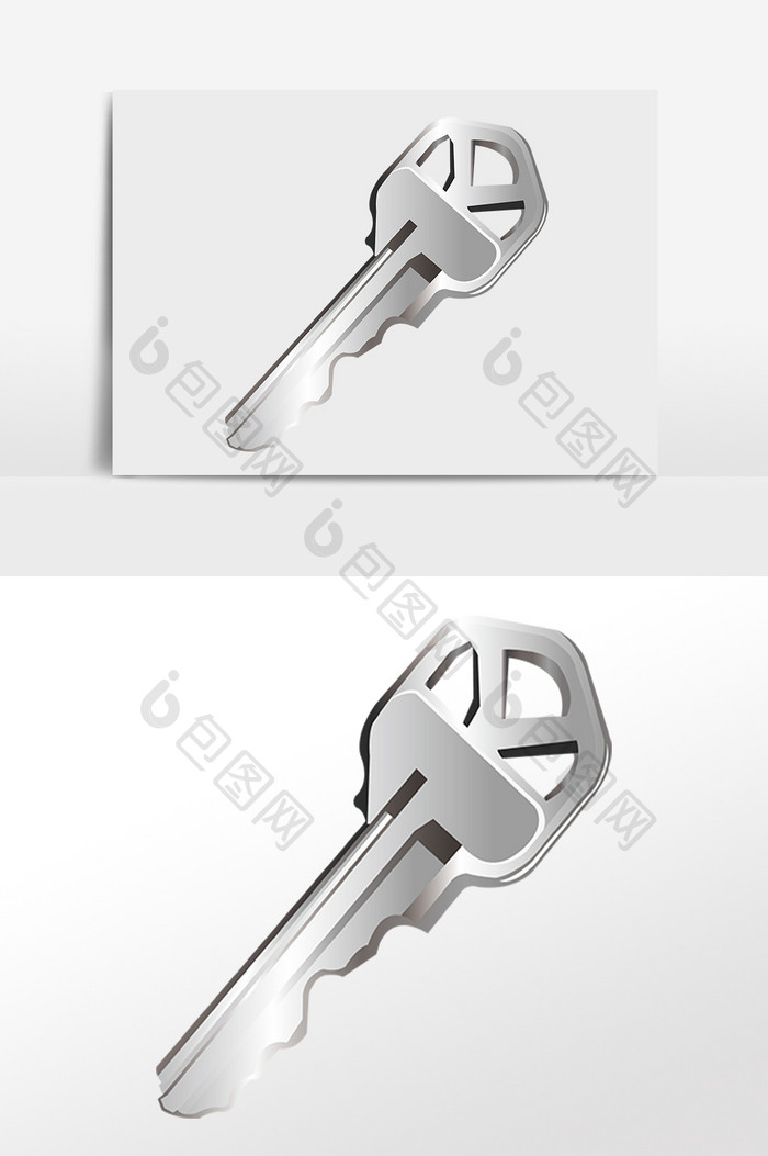 手绘锁具开锁工具银色钥匙插画