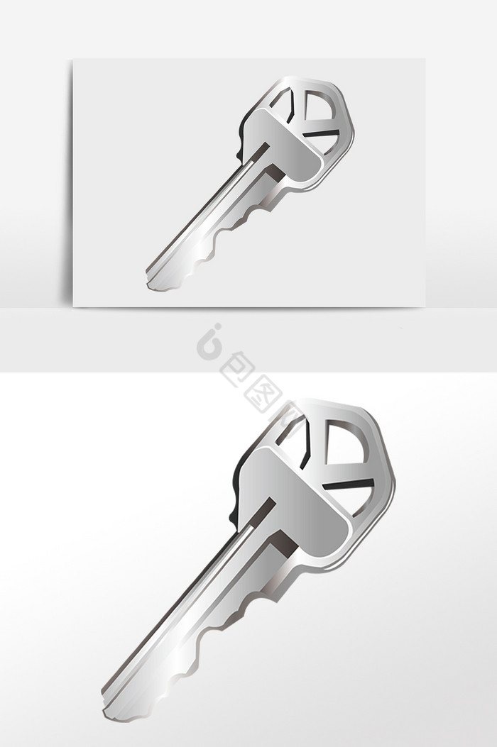 锁具开锁工具银色钥匙插画图片