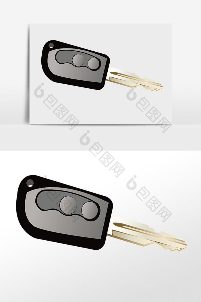 手绘锁具开锁工具汽车钥匙插画