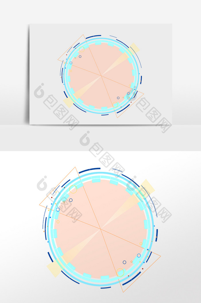 手绘创意圆形对话框边框插画