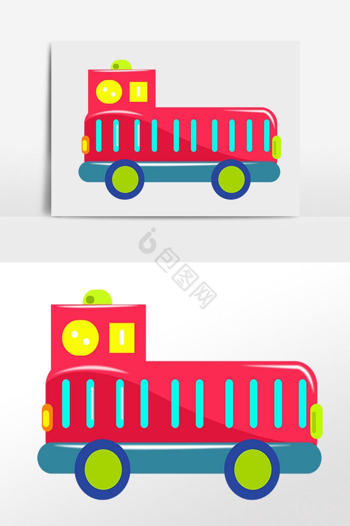 儿童节玩耍玩具小车插画图片