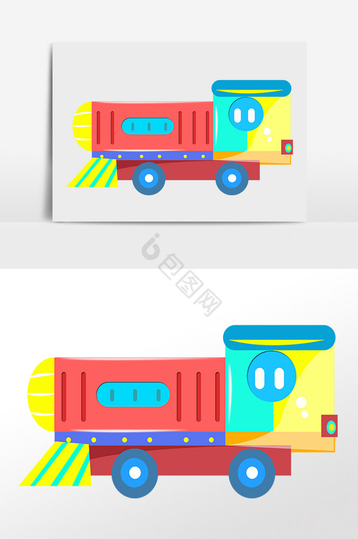儿童节玩耍玩具小货车插画图片