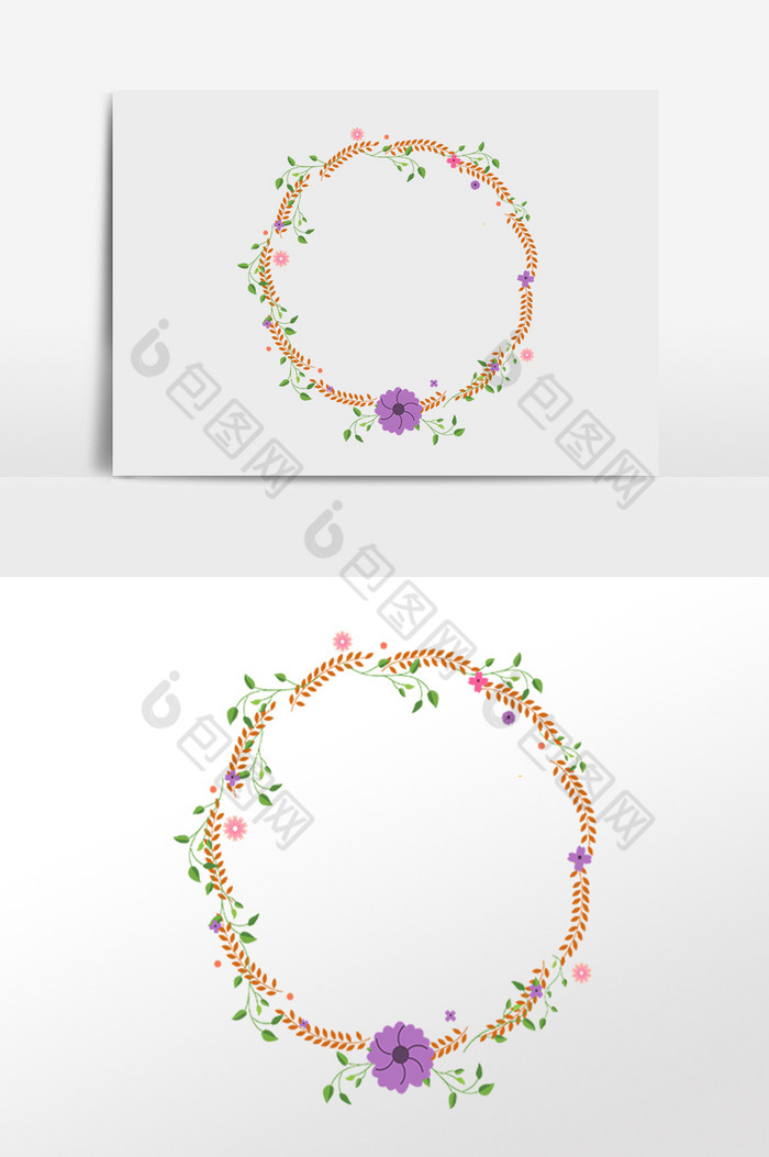 植物花藤花环插画图片图片