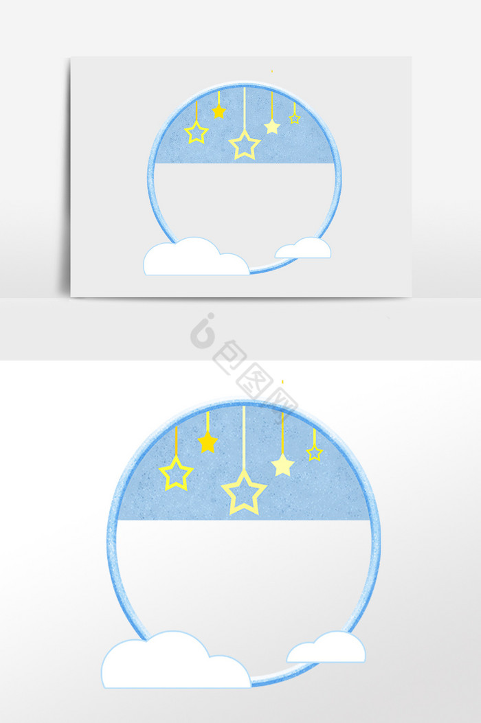 圆形星风铃对话框插画图片