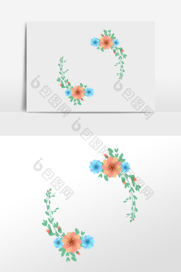 小花朵花环插画图片图片