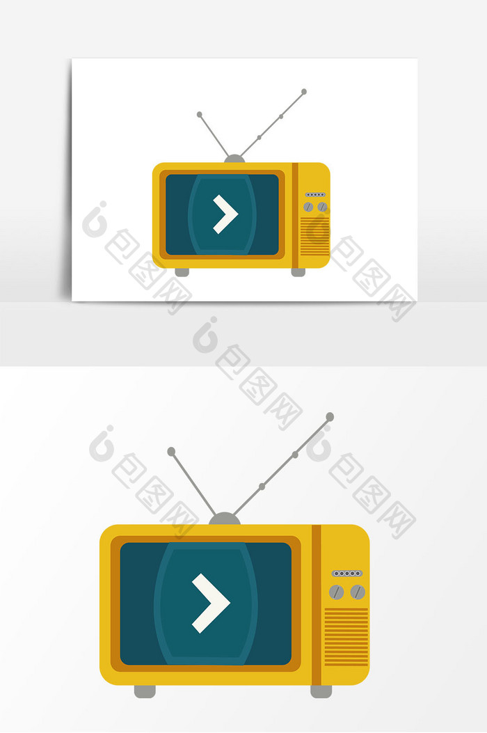 老是黄色电视机矢量元素