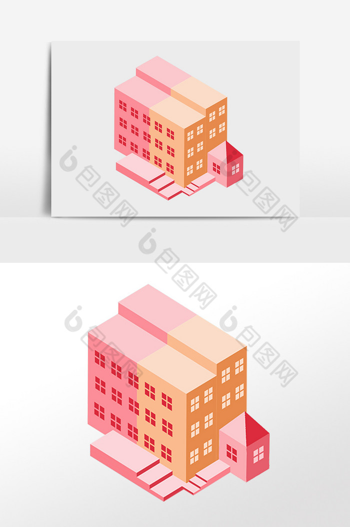 25D教学楼建筑插画图片图片