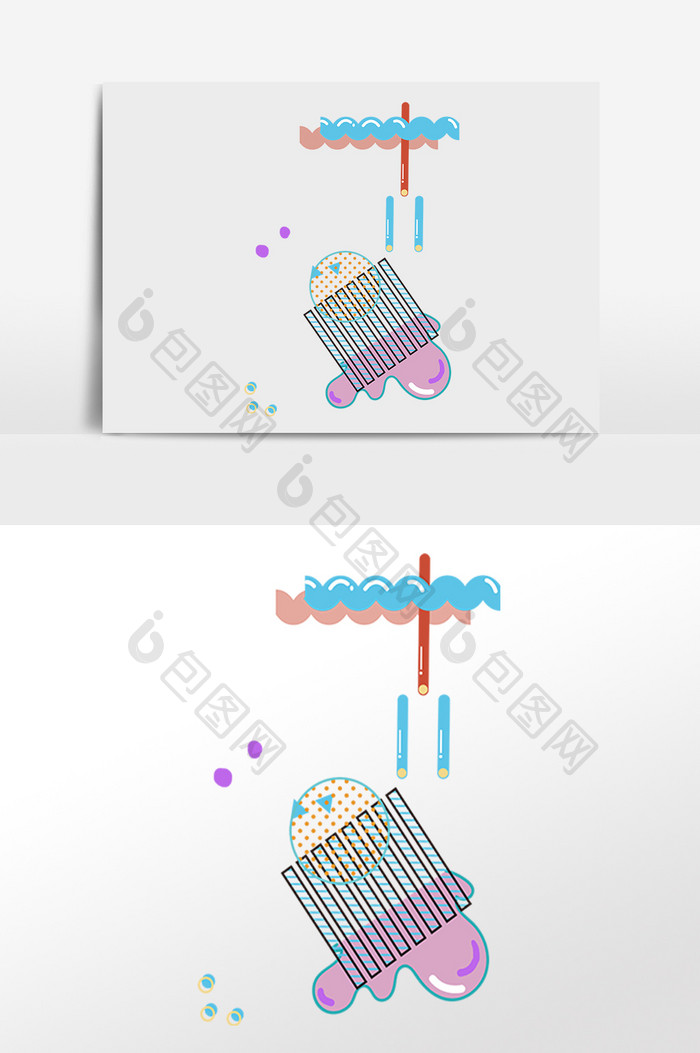 时尚孟菲斯几何形状插画