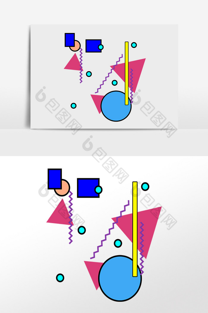 几何不规则孟菲斯插画图片图片