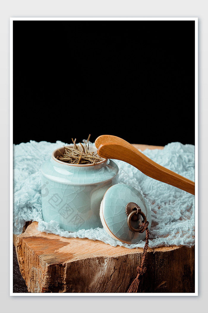 古风茶叶绿茶文化黑色背景图图片图片