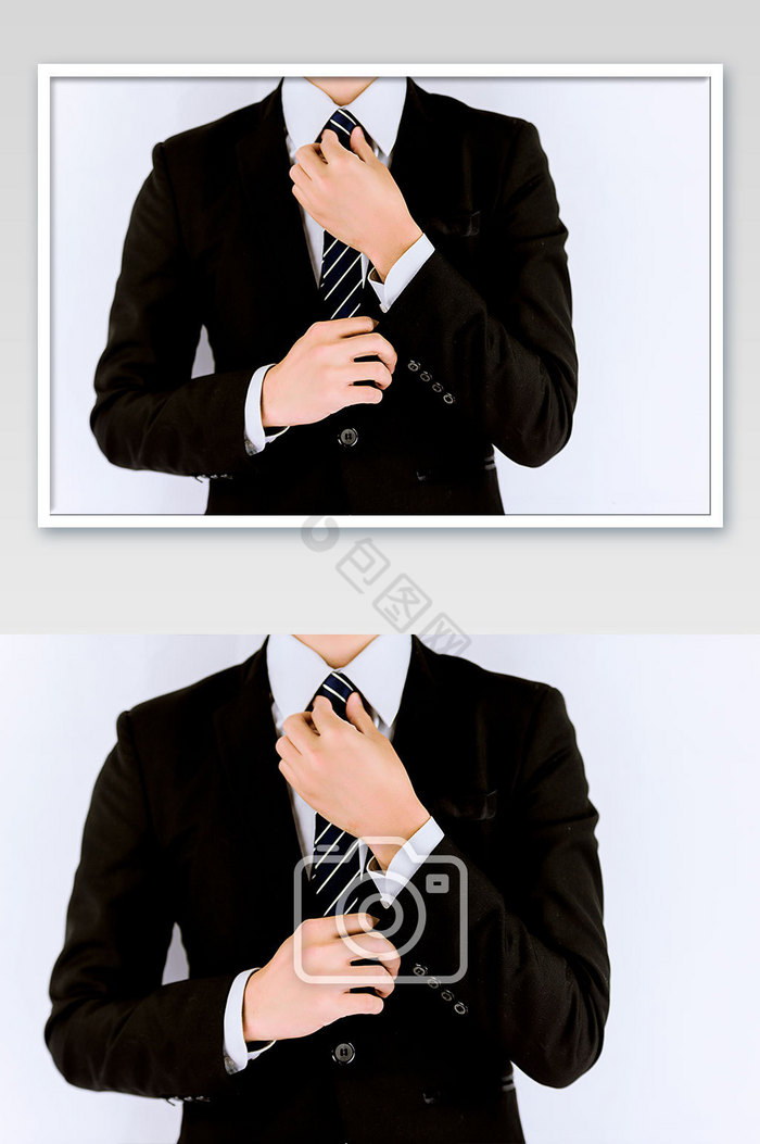 商务男士整理领带图片