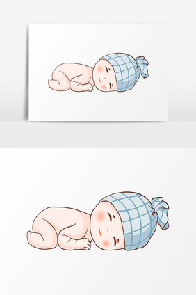 卡通手绘母婴元素小婴儿
