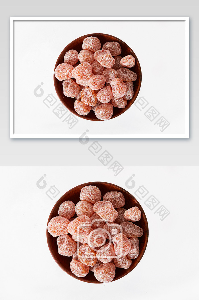 冰糖金桔蜜饯零食果干白底图美食摄影图片