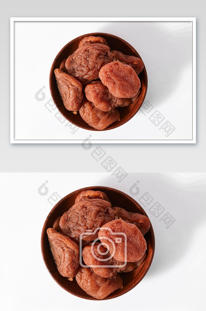 苏式话梅零食蜜饯白底图木盘美食摄影图片图片
