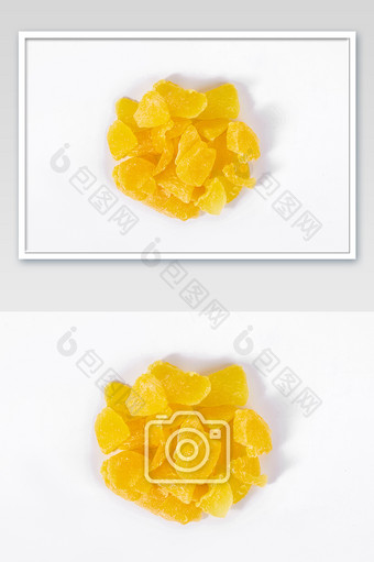 黄色菠萝干零食蜜饯白底图果干美食摄影图片