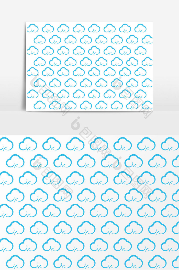 蓝色云朵壁纸底纹矢量元素