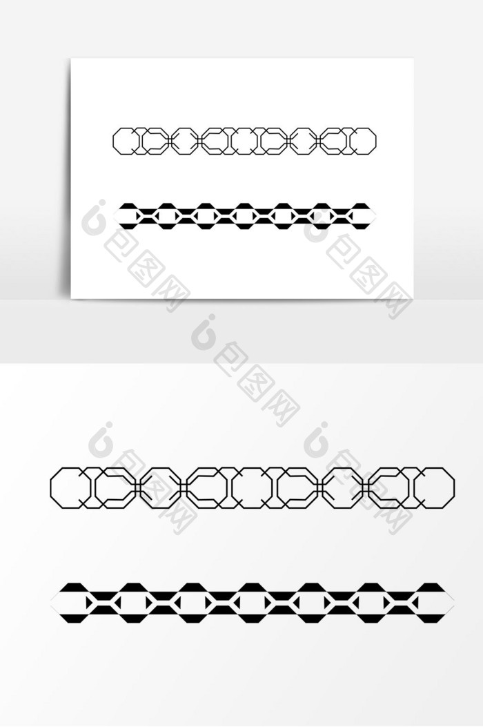 黑色几何分割线矢量元素