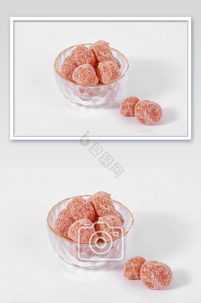 冰糖金桔蜜饯白底图玻璃果干美食摄影图片