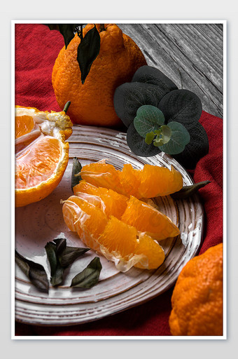 黄色丑橘果肉静物摄影图图片