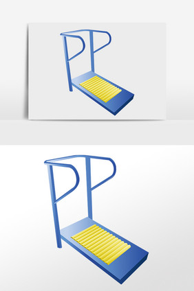 手绘小区健身器材跑步机插画
