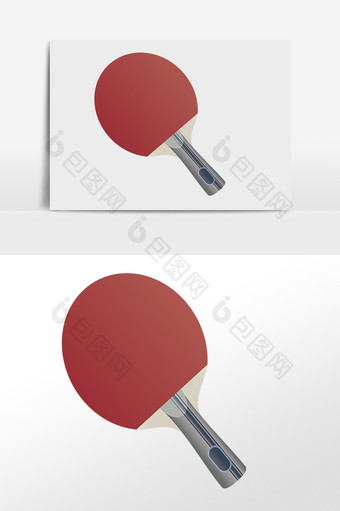 手绘健身运动器材乒乓球拍子插画图片