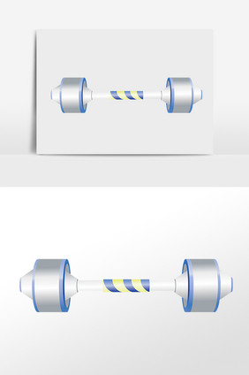 手绘健身运动器材举重器插画