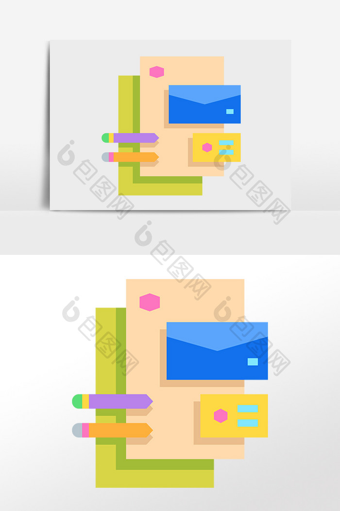 手绘商务办公金融文件信息插画