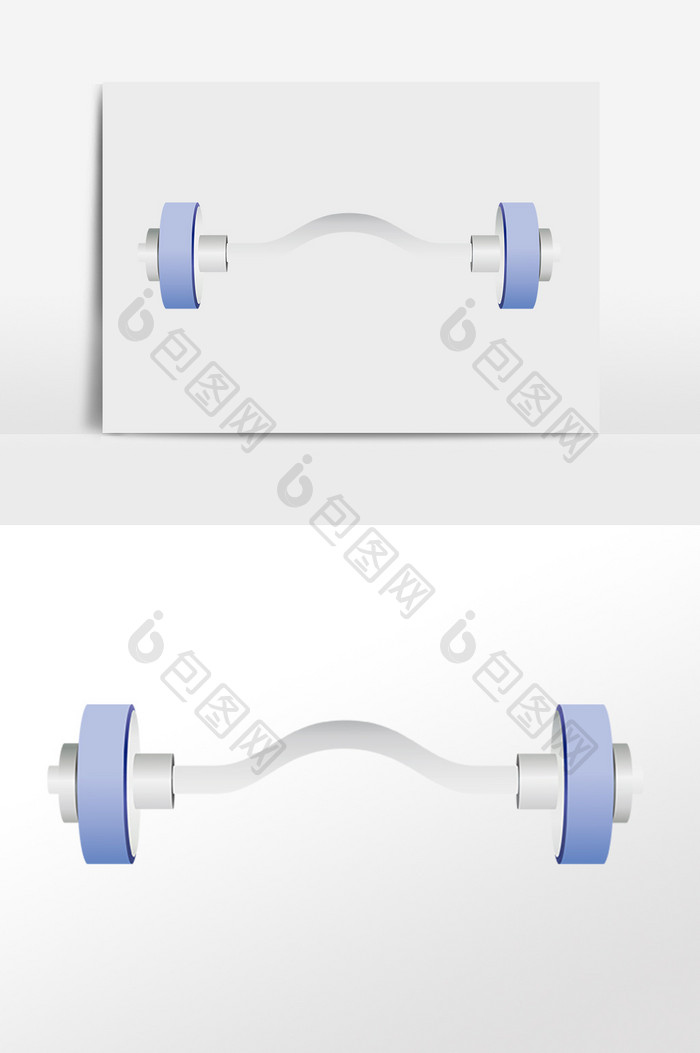 手绘健身锻炼器材举重哑铃插画