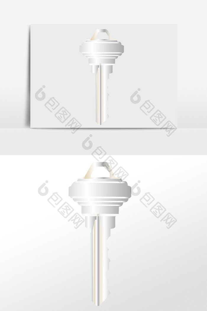 手绘开锁工具一把简单钥匙插画