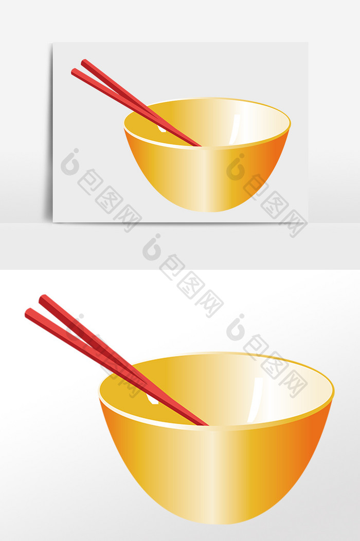 手绘厨房用品餐具碗筷插画