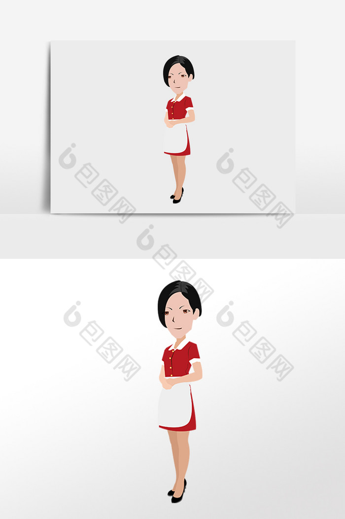 服务行业女服务员插画图片图片