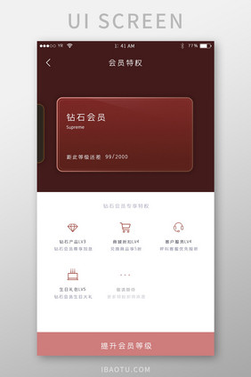 褐色简约风格质感会员卡样式会员特权页