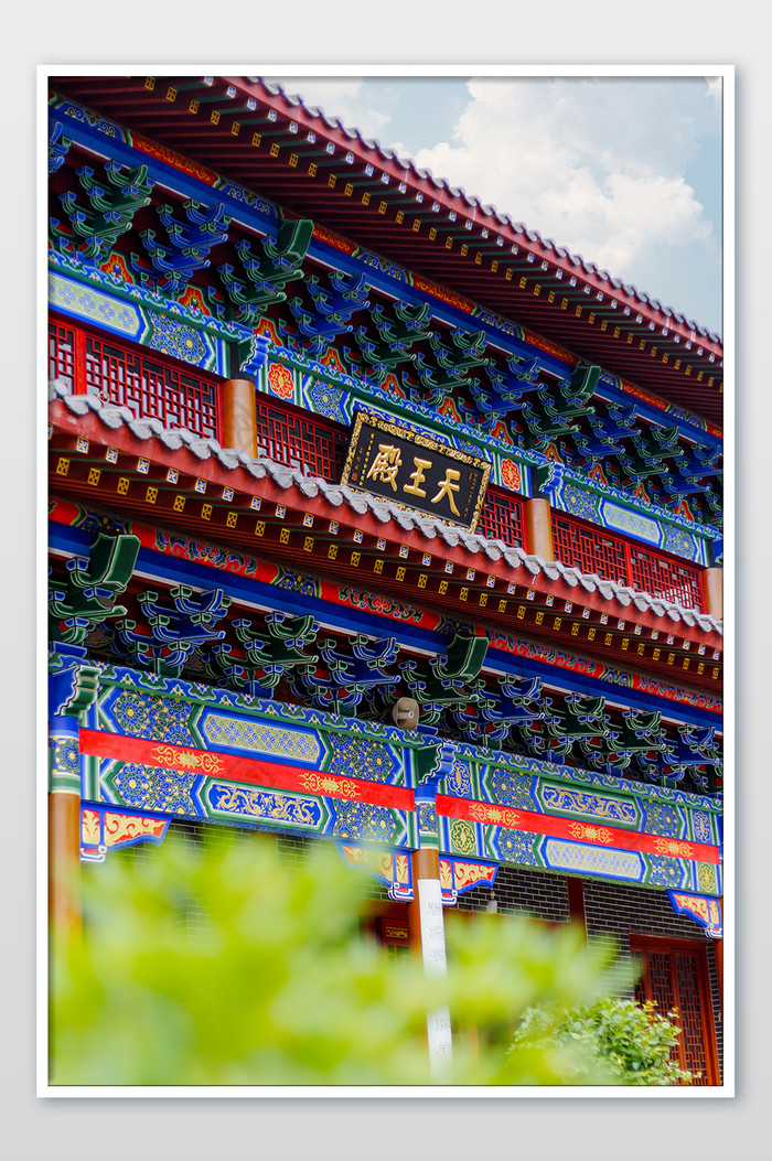 佛教寺庙建筑天王殿正面片