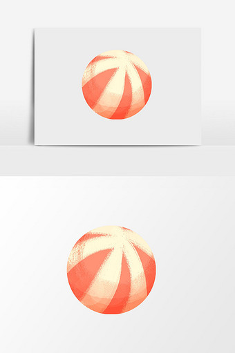 橘色手绘夏季沙滩球图片