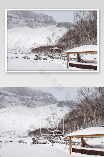 长白山脉冬季暴雪风光景色图片