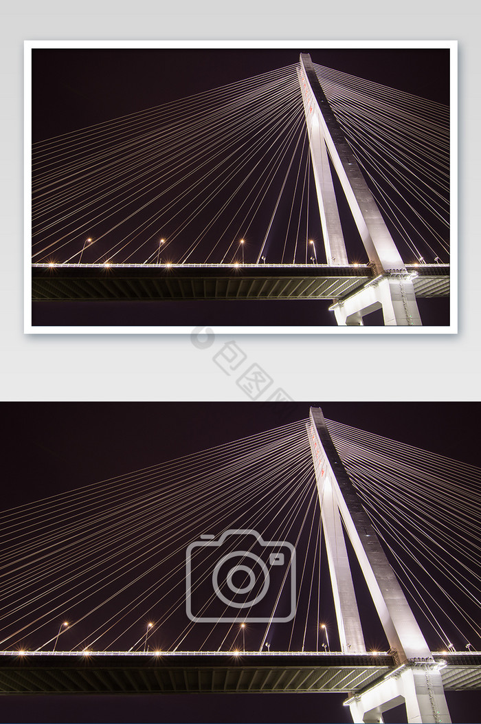 武汉二七长江大桥夜景高清城市风光摄影图片