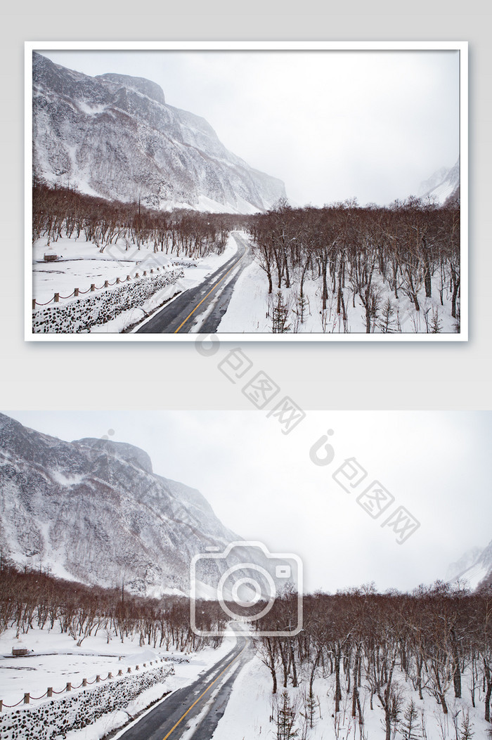 长白山脉冬季旅游摄影图片