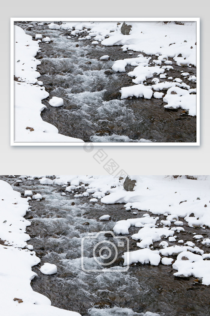 长白山脉冬季温泉图片