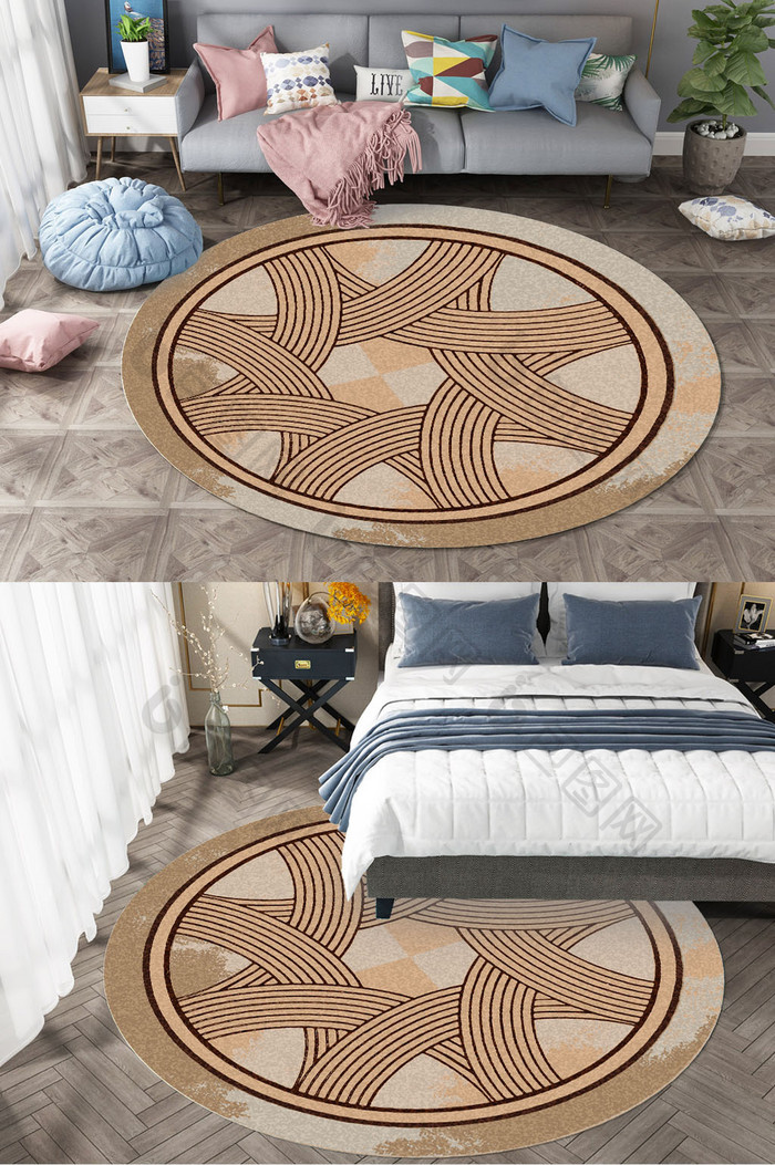 欧式复古花纹美式宫延沙发地毯图案